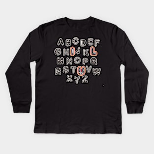 ABC Alphabet I Love You English Teacher Valentines Day Gift Kids Long Sleeve T-Shirt